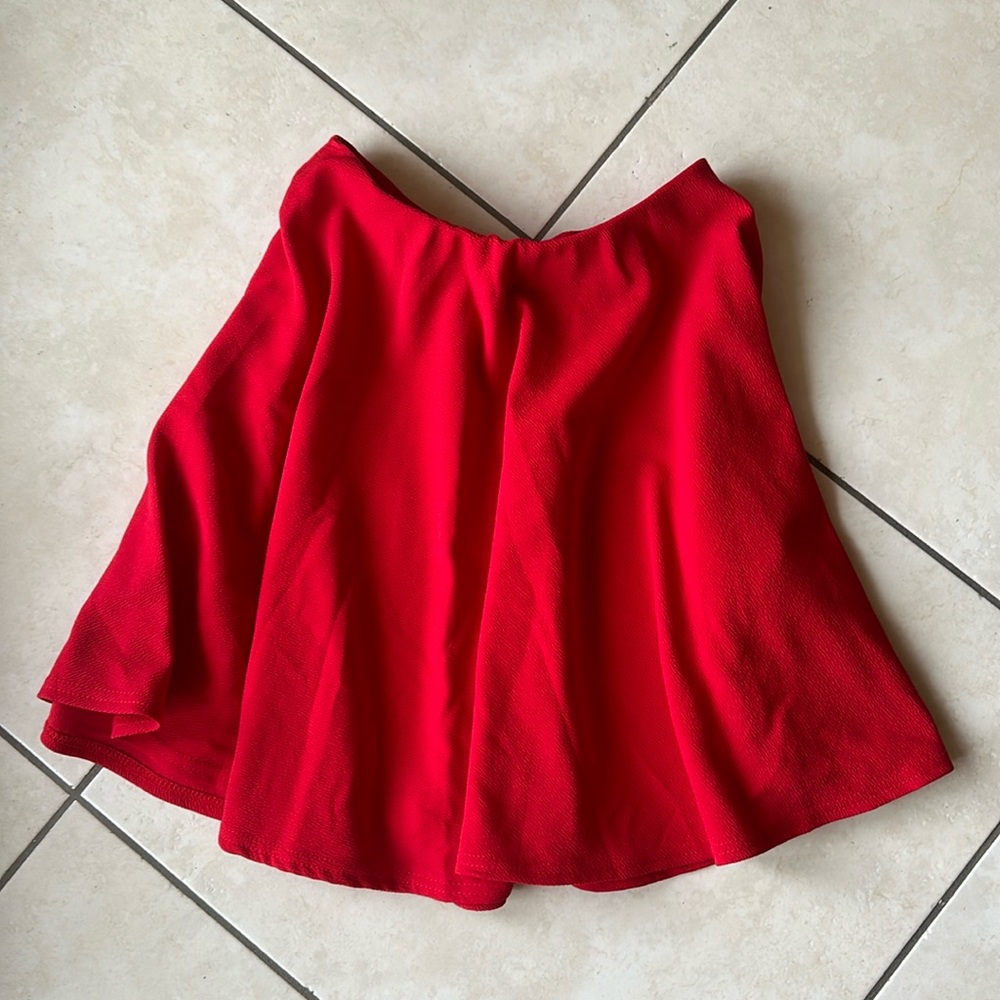 Red mini skirt